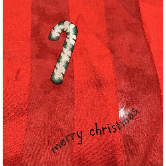 Elaine Gold Silk Red Scarf Christmas Collection XIIX Hand Rolled Edge 21” Square - Picture 6 of 7